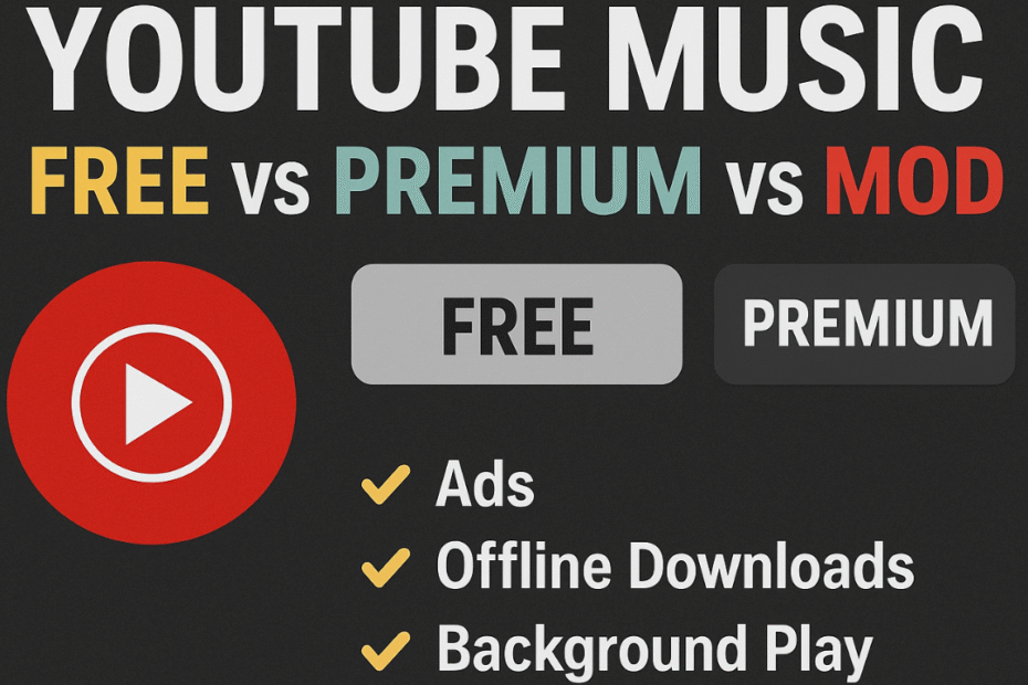 YouTube Music Free vs Premium vs Mod